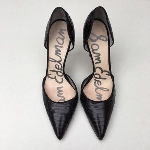 Sam Edelman Delilah Snakeskin D’Orsey Pointed Heels Pumps Size 6